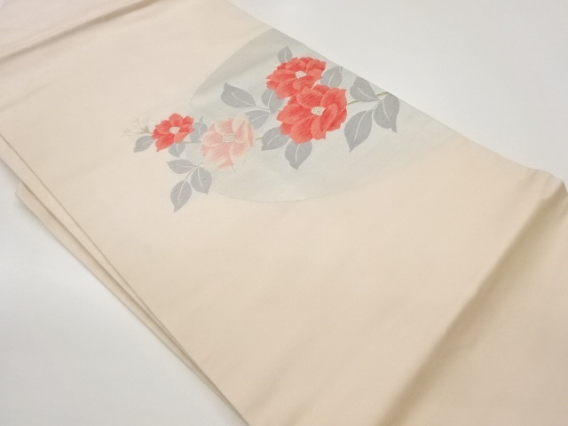 椿模様織出し名古屋帯